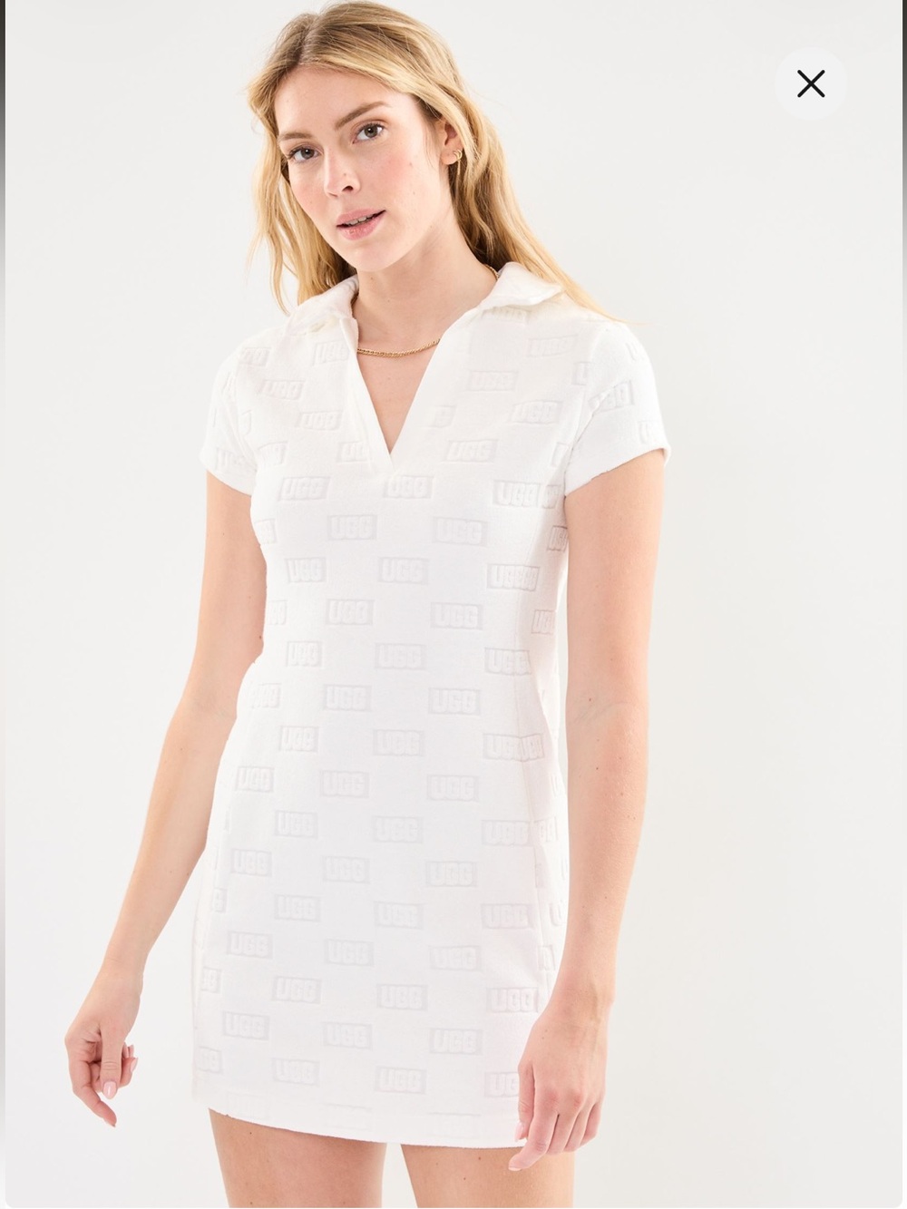 UGG White Terrycloth Collared Dress
